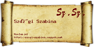 Szögi Szabina névjegykártya